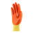 劳保手套 胶皮手套耐酸碱防护手套防滑耐油耐磨PVC手套P318 橙色 12付包 橙色 12付包