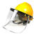 铝支架防护面屏加厚PC防冲击耐高温面屏头戴式打磨面罩配安全帽 面屏+塑料支架+安全帽