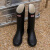 雨鞋女款2023新款高筒工作雨靴防水防滑胶鞋长筒时尚加厚女式水鞋 黑色 40