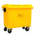 400L环卫垃圾车手推车小区物业保洁清运车移动垃圾桶三轮环卫车体 黄色