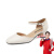 蛋卷鞋（Quicheshoes）包头凉鞋女夏季2023年新款高跟鞋包根女鞋纯手工制作配裙子 米白色 33