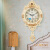 康巴丝欧式复古创意摇摆挂钟客厅简约时尚挂表卧室静音扫秒钟表 6753仿古金 20英寸直径50.5厘米