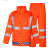 路政反光雨衣环卫工人消防分体防水桔色公路养护保洁雨衣套装 双条（网格内里） M