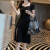 MGJO方领连衣裙女2024夏高级感时尚百搭小个子设计感减龄显瘦裙子 黑色（收藏品牌，活动优先知） M