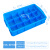 全新蓝色底部网格零件分格盒塑料箱长方形周转胶箱五金收纳盒 蓝色网底15格