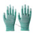 千井PU浸塑胶涂指 尼龙手套劳保工作耐磨防滑 白色打包薄款手套 绿色涂指手套(12双) L