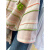 大码女装2024新款夏季宽松洋气独特别致短袖t恤女正肩条纹上衣服 粉色 M (适合80-120斤)