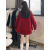 JZVQ短裙女秋冬季2023新款2023年新款新年斗篷半裙套装上衣+半裙小个 红色半裙 S