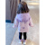 山头林村女童棉衣冬装外套2022新款宝宝加绒加厚中小童小女孩儿童装 紫色摇粒绒内胆 90cm