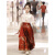 迪士尼（Disney）女童夏装2024新款马面裙中国风套装儿童古风汉服新中式上衣连衣裙 白色长袖衬衫+红色马面裙+项链 110