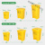 垃圾桶黄色废弃物脚踏桶医院诊所专用大号带盖商用脚踩桶 特厚80L/脚踏/黄色