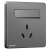 西门子开关插座睿致极光灰色5五孔USB一二开单双切家墙壁电源面板 10A三孔带开100