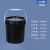 黑色大口桶工业级水桶塑料桶密封桶油漆桶油墨桶胶桶桶小桶大桶机油桶带盖带提手黑色避光桶 4L-黑色
