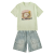 樱妆女童套装夏季新款短袖T恤短裤两件套中大童小女孩学生休闲运动服 浅绿 120cm