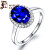 米莱珠宝 坦桑石戒指 18k金镶钻石 椭圆形坦桑蓝色宝石戒指女 15个工作日高级定制3.21克拉5A级