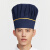 厨师帽子男工作帽透气餐厅餐饮厨房女布帽蘑菇帽防尘油烟 拼条帽蓝色 带松紧