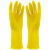 海斯迪克 乳胶手套 防水防滑耐磨塑胶劳保手套 黄色1双 M 