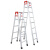 定制适用焊接铝合金人字梯多功能折叠工程梯加厚爬梯阁楼直马两用梯 款式二 人字1.2直梯2.4米3m