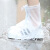 久匀 雨鞋鞋套防水防滑外穿脚套雨靴拉链水鞋套透明 白色 L（37-38）
