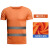 夏季反光短袖T恤速干透气建筑施工安全防护反光衣环卫工作服定制 短袖（圆领两道杠）橘色 M