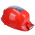 飞迅风扇安全帽工地夏季太阳能电风扇帽子可充电空调防晒多功能头盔男 红色(MD标准)双风扇/8000MA