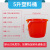 塑料桶红桶家用桶手提桶多规格大容量洗车洗衣储水桶加厚水桶 口径24高19cm容量约5升，