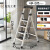 梯子阁楼专用结实简易安全加厚室内用的伸缩户外室外电工衣柜 新款升级加厚碳钢-白色-4步(大踏 板20cm)