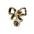 香奈儿（Chanel）【22年早秋新品】  经典Logo蝴蝶结 人造珍珠与小牛皮 胸针 女款 黑金色 F
