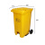 力豪（LIHAO） 医疗垃圾 黄色带盖诊所口罩垃圾回收塑料废物桶 100L医用加厚带轮带盖带脚踏