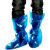 一次性鞋套养殖场脚套绑带高筒防雨塑料牧场养猪场用厚防尘水鞋罩 蓝色绑带款10只46码内 均码