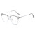 2021时尚商务框架眼镜男复古金属眼镜新款电脑护目潮流平光镜 黑银框 防蓝光