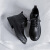K.G.V马丁靴男款大头短靴英伦厚底中帮冬季黑色增高靴子高帮男皮鞋 黑色 38 标准皮鞋码