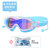 儿童泳镜马卡龙眼镜大框电镀眼镜PC防雾游泳眼镜防水护目镜 粉蓝幻彩电镀+ 盒子