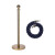 月桐（yuetong）圆球金色礼宾杆隔离护栏含麻绳 YT-D0489 含金色杆+银钩深蓝色麻绳 950×320×51mm 1套