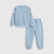 盖璞（GAP）男女幼童春秋华夫格卫衣卫裤两件套儿童装洋气运动套装862315 蓝色 90cm(1-2岁)