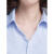 京蝌蝌女士短袖高档上衣女时尚一点2024夏季女士商务短袖衬衫白底蓝条纹 灰色 短袖款D2300 35/S80-95斤
