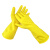 适用百象牛筋泰国乳胶加厚手套女洗衣洗碗清洁工业塑胶耐酸碱 黄色 M