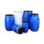 撼顿 加厚带铁箍法兰桶化工塑料桶发酵泔水桶【加厚100L蓝色】