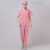 久匀 夏季薄款制药厂男女防尘服 加工厂工作服卫生车间短袖套装 粉色套装+帽子 L