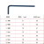 超精细0.71 0.89 1.27MM内六角扳手M-7M黑色平头0.71-3MM M-8Z(英制8支装)