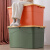 凡高（VENGO）收纳箱 加厚塑料整理箱衣物储物箱带滑轮 中号40L 橘黄色
