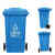 天枢100升特厚环卫挂车款垃圾桶塑料有轮子翻盖分类室户外大号大容量物业酒店商用蓝色(可回收物)
