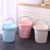 塑料水桶手提加厚洗衣桶多功能储水桶圆形桶宿舍洗衣桶装水桶 24L北欧蓝水勺