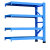 尺越  置物架四层 展示架重型加厚铁架子 蓝色1500*500*1500主架 