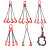起重吊链吊车吊具猛钢铁链条吊环吊钩挂钩子吊索具行车吊装工具 5吨1米四腿