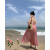 以欧（YIOU）2024新款旅游海边海南三亚不规则度假风设计感玫瑰吊带裙女5063 图色 XL