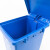 金诗洛 脚踏分类垃圾桶 蓝色20L可回收物 分类连体塑料环卫垃圾箱 KT-635