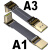 ADT标准型HDMI2.0公对公延长线 支持2K/144hz 4K/60Hz 弯头扁平线 A1-A2 10cm