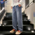 NASA GISS潮牌联名复古水洗牛仔裤男士春秋季高街美式潮流休闲直筒裤子 JX-7701#浅蓝色 XL
