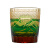 虎雀（HUQUE）手工菊纹玻璃杯 日式雕花琥珀杯 江户切子威士忌酒杯 富士山/琥珀绿 木质礼盒装 0ml 0只